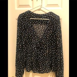 Sanctuary Navy spotted blouse. Worn once. Great condition.